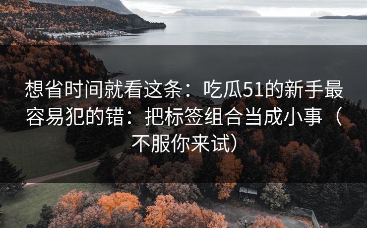 想省时间就看这条:吃瓜51的新手最容易犯的错:把标签组合当成小事(不服你来试) 想省时间就看这条:吃瓜51的新手最容易犯的错:把标签组合当成小事(不服你来试)