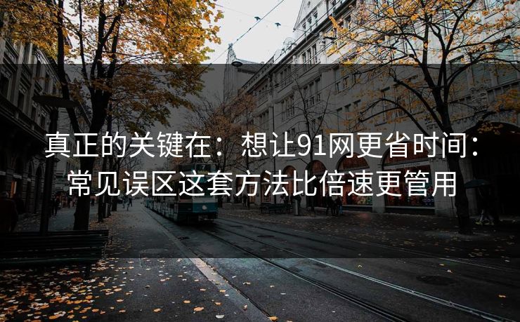 真正的关键在：想让91网更省时间：常见误区这套方法比倍速更管用