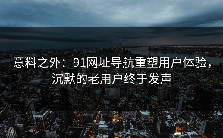 意料之外：91网址导航重塑用户体验，沉默的老用户终于发声